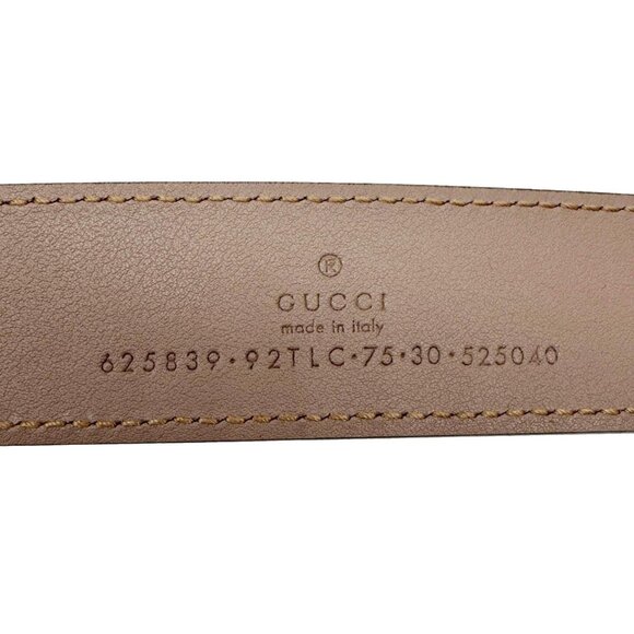 Gucci  Marmont GG Supreme Leather Belt Beige 625839 Size 75.30 main image 6